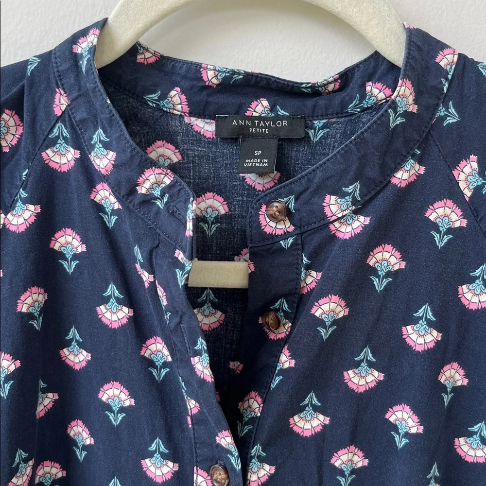 Ann Taylor Midi Puff Sleeve Shirt Dress - Picture 5 of 8